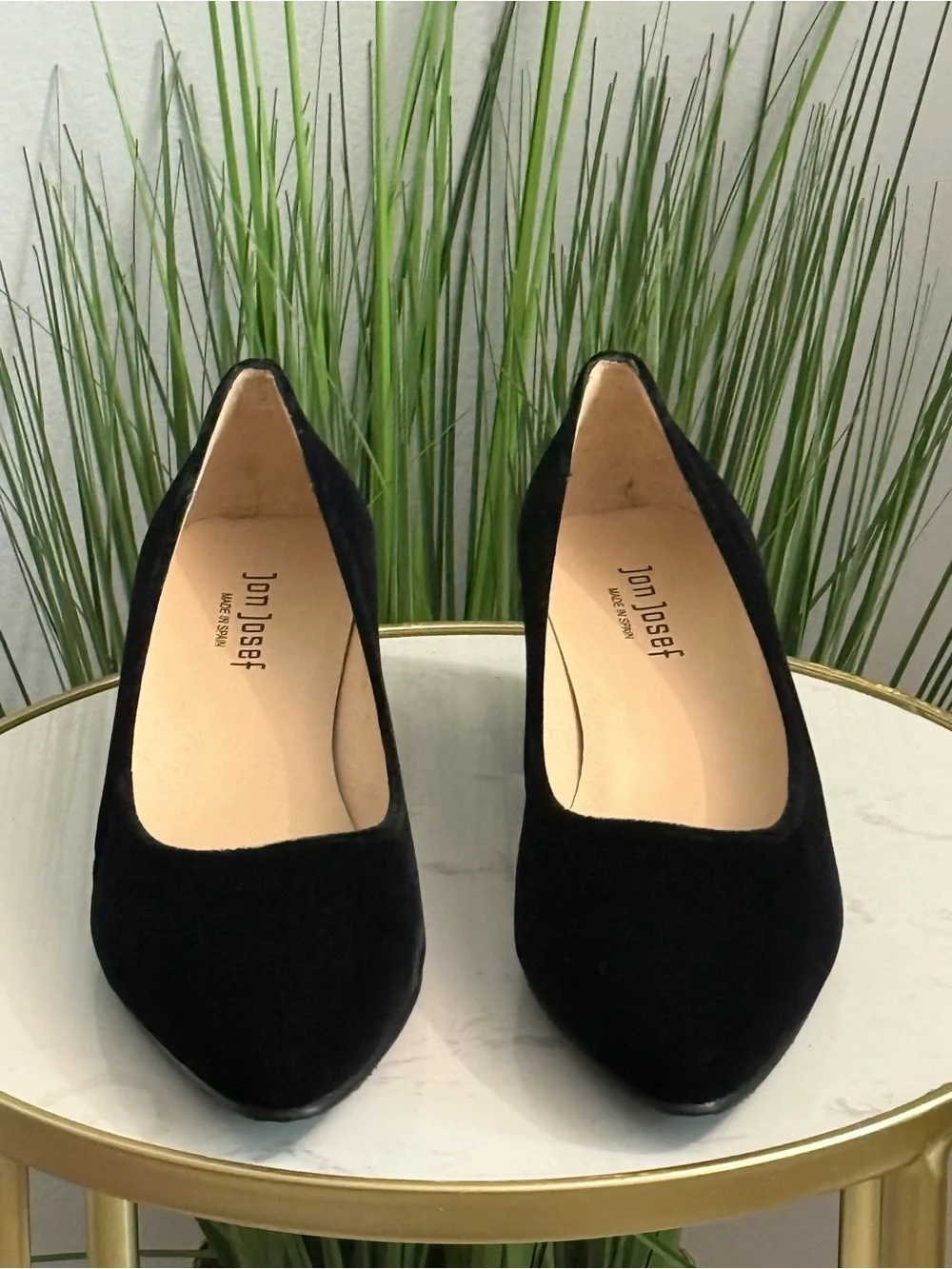 NWT Jon Josef Velvet Low Block Heel Pumps